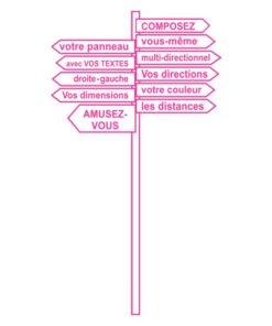 Sticker panneau flèches directions séparées à personnaliser