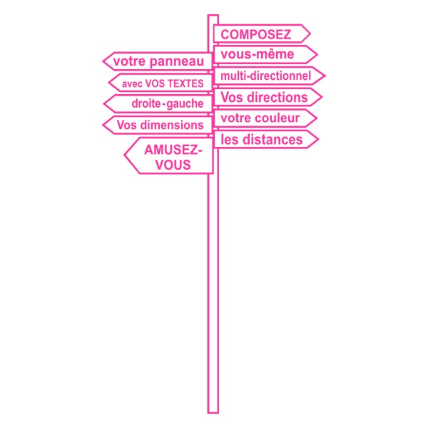 Sticker panneau flèches directions séparées à personnaliser