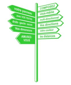 Panneau flèches signalétique personnalisé concave