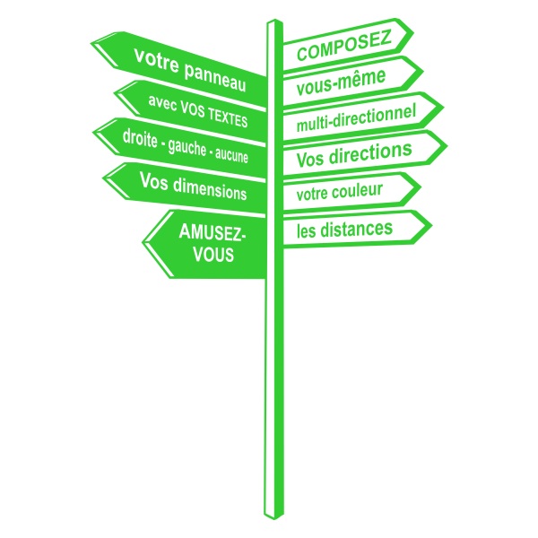 Panneau flèches signalétique personnalisé concave