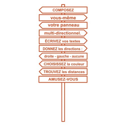 Sticker panneau flèches directionnelles avec vos textes