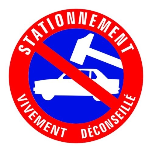 Sticker pour stationnement vivement déconseillé