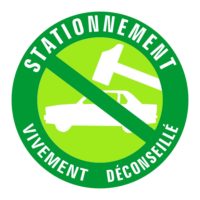 Sticker ou panneau signalisation stationnement déconseillé