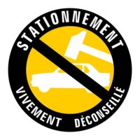 Sticker signalétique stationnement déconseillé
