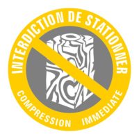 Panneau stationnement vivement déconseillé humour compression Sticker signalétique stationnement interdit dissuasif et artistique