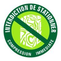 Panneau humour stationnement vivement déconseillé compression immédiate Sticker signalisation stationnement interdit à personnaliser