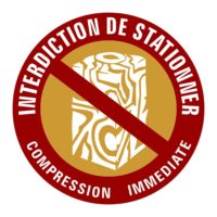 Sticker humour stationnement vivement déconseillé compression immédiate Panneau signalisation interdiction de stationner à personnaliser