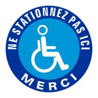 Sticker signalisation sortie handicapé ne stationnez pas ici merci Panneau signalétique ne pas stationner ici sortie de personnes handicapées