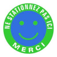 Sticker smiley pour le stationnement gênant