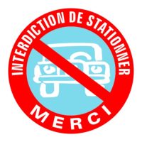 Sticker interdiction de stationner modèle voiture design Panneau signalétique interdiction de stationner design