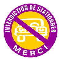 Panneau humour interdiction de stationner modèle voiture design Panneau d'interdiction de stationner design