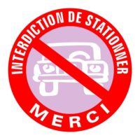 Sticker humour interdiction de stationner modèle voiture design Sticker d'interdiction de stationner design sticker original