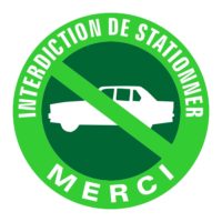 Sticker signalétique interdiction de stationner merci