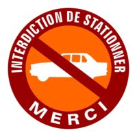 Sticker signalétique interdiction de stationner merci