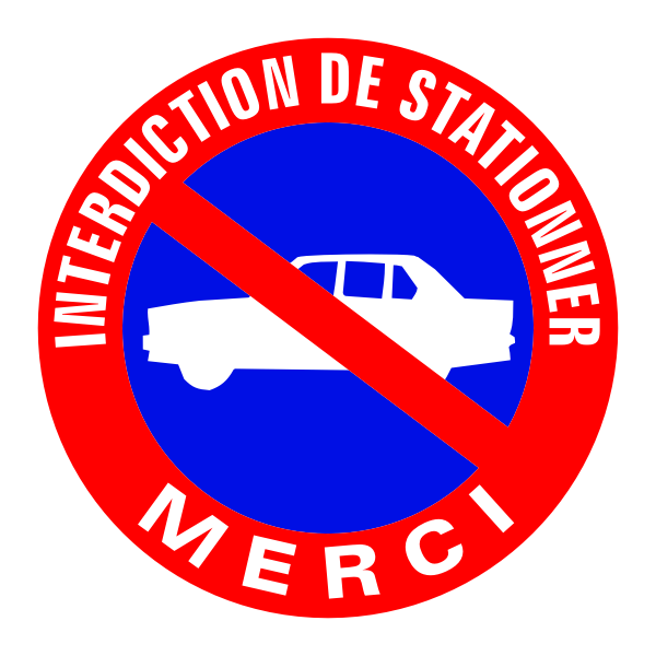 Stickers stationnement interdit. 15 x 15 cm