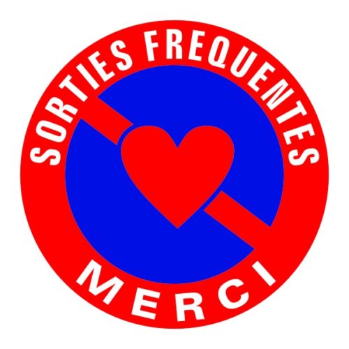 Sticker ou panneau signalétique attention sorties fréquentes