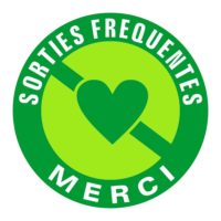 Sticker stationnement sorties fréquentes avec coeur Sticker signalisation sorties fréquentes merci