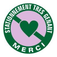Sticker pour interdiction de stationner avec coeur