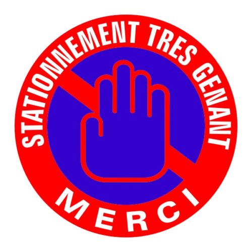 Panneau signalétique pour le stationnement gênant