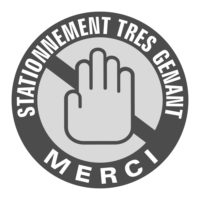 Panneau stationnement très gênant avec main Panneau signalisation de stationnement très gênant