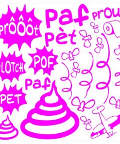 Planche de 23 stickers autocollants humour pour les toilettes