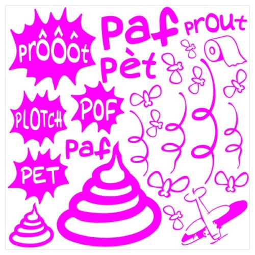 Planche de 23 stickers autocollants humour pour les toilettes