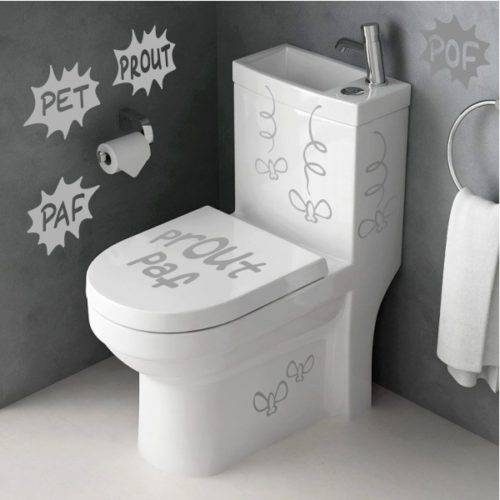 planche de 33 stickers humour pour la décoration des WC