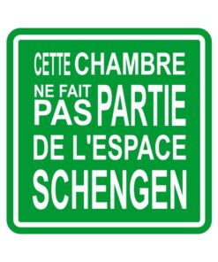 Sticker ou panneau autocollant cette chambre ne fait pas partie de l'espace Schengen