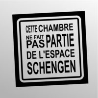 Panneau porte de chambre ado espace Schengen Sticker adhésif Ici ma chambre ne fait pas partie de l'espace Schengen
