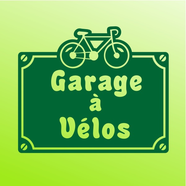 Sticker personnalisé garage à jouets avec motifs vélo