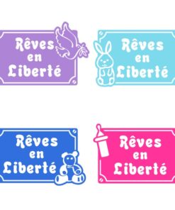 Sticker personnalisé bébé rêves en liberté
