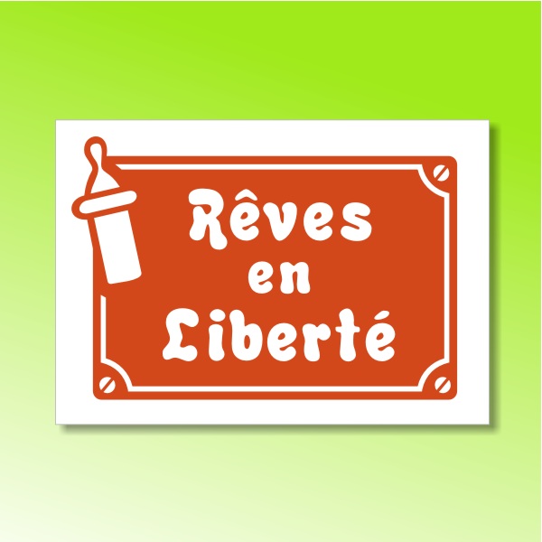 Sticker personnalisé bébé rêves en liberté motifs biberon