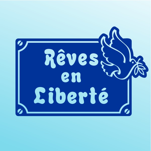 Sticker personnalisé bébé rêves en liberté motifs colombe