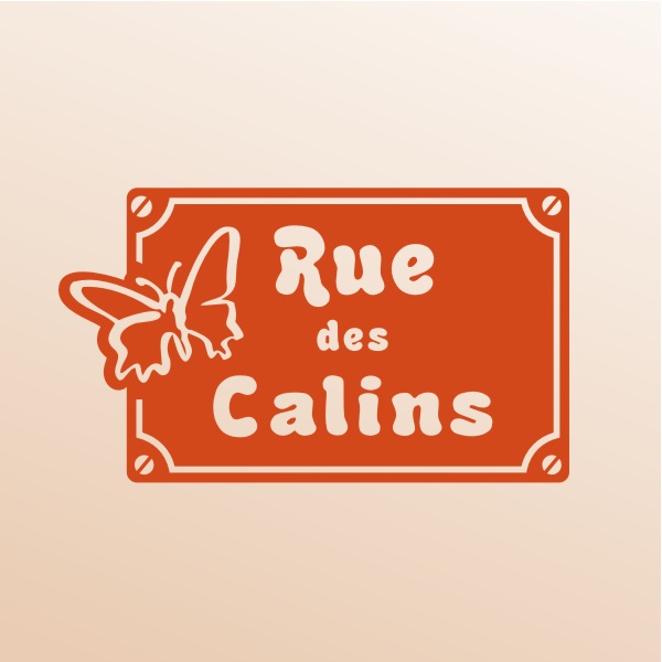 Plaque de rue des câlins avec motifs papillon