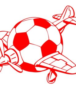 Sticker humour ballon de foot avion
