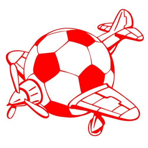Sticker humour ballon de foot avion