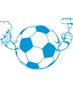 Sticker humour ballon de foot bière et chipolata