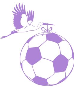 Sticker humour ballon de football cigogne
