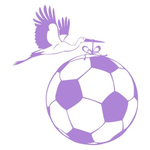 Sticker humour ballon de football cigogne
