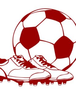 Sticker déco ballon de foot chaussures à crampons