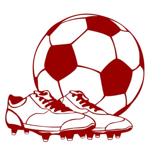 Sticker déco ballon de foot chaussures à crampons