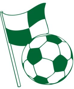 Sticker décoration murale ballon de foot et drapeau