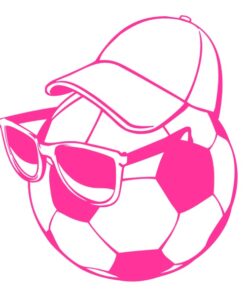 Sticker décoration murale ballon de foot avec casquette et lunettes
