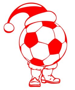 Sticker décoration murale ballon de foot Père Noël