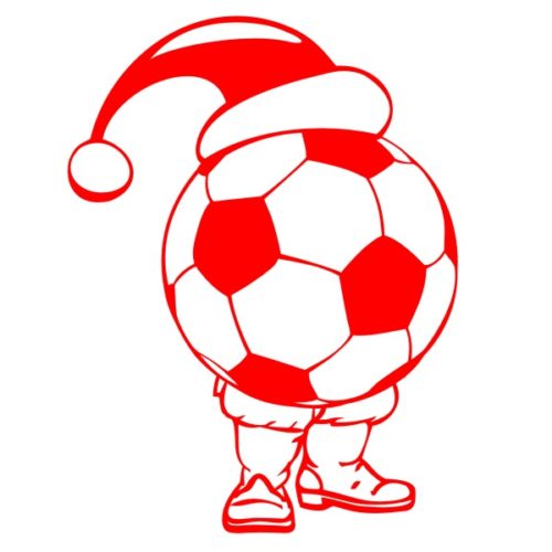 Sticker décoration murale ballon de foot Père Noël