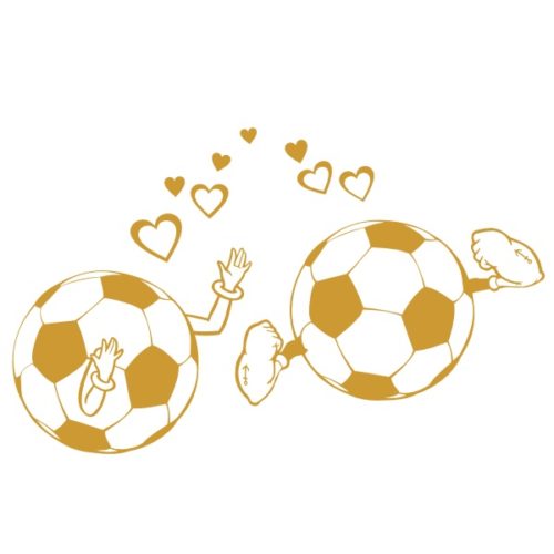 Sticker humour ballon de foot amoureux