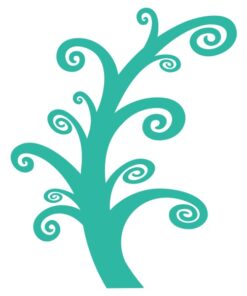 Sticker d'un arbre stylisé nu en arabesques