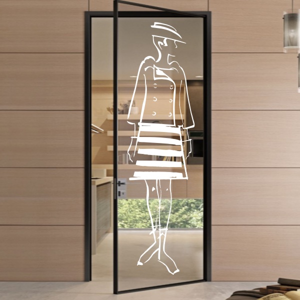 Sticker mode couture retro pas cher d'un mannequin