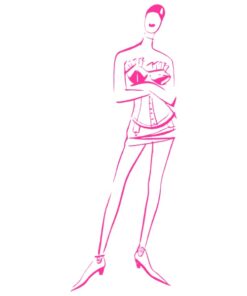 Sticker vintage pas cher d'un mannequin original