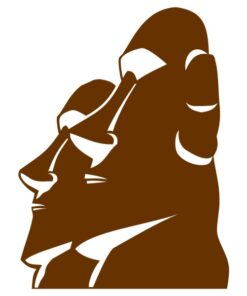 Sticker des statues moai de l'ile de Pâques
